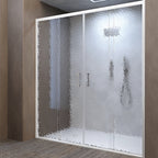 Box doccia per nicchia 2 porte scorrevoli Tonga 140 cm Stampato C-Bianco