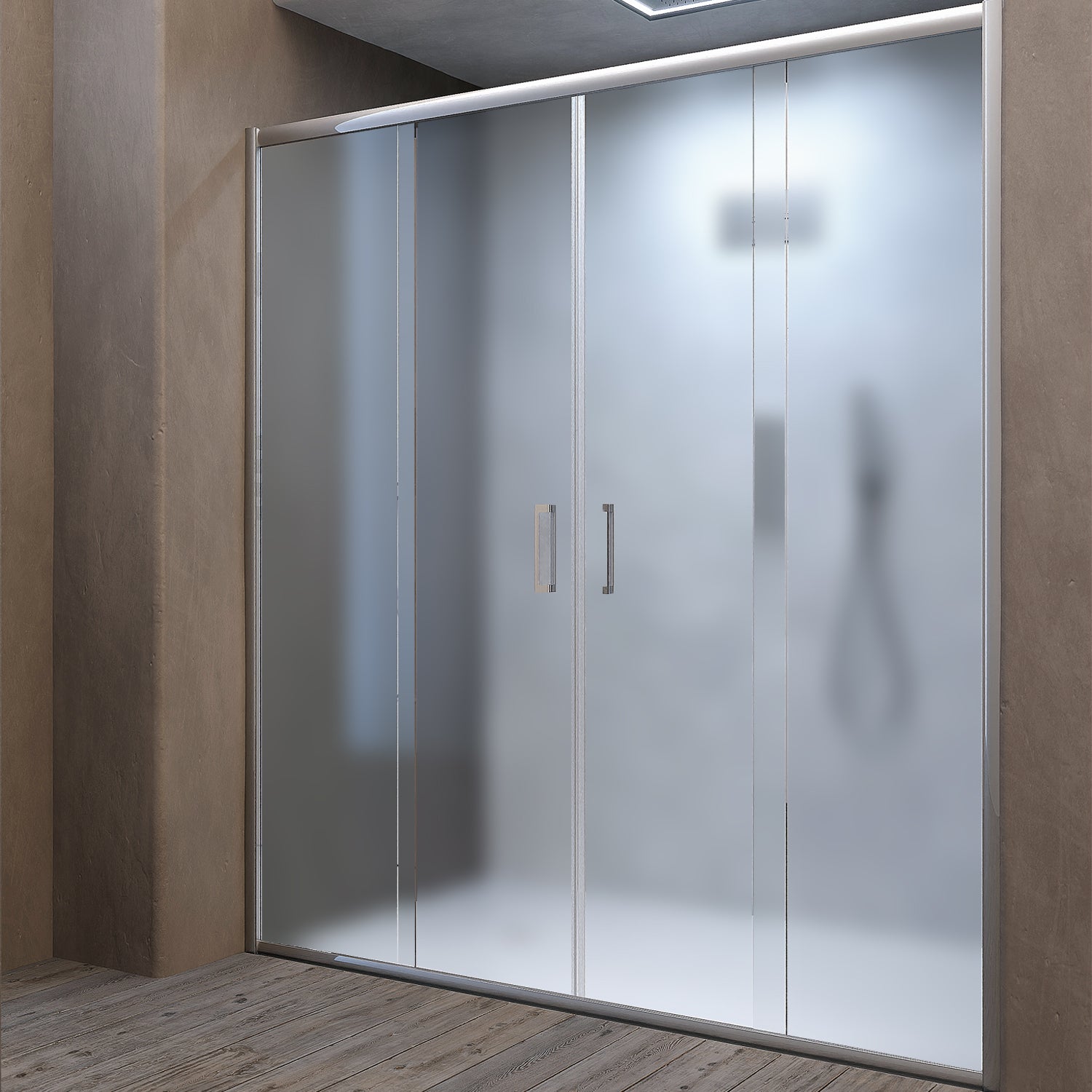 Box doccia per nicchia 2 porte scorrevoli Tonga 137/142 cm - Satinato