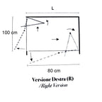 Box doccia con apertura angolare a soffietto cm 80x100 modello Beauty in cristallo temperato mm 8 -LATO DESTRO