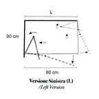 Box doccia con apertura angolare a soffietto cm 80x90 modello Beauty in cristallo temperato mm 8 -LATO SINISTRO