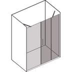 Composizione doccia in linea con apertura battente reversibile per nicchia da 70+120 cm modello Demetra in cristallo trasparente 6 mm