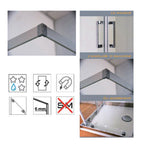 Box doccia Iconic cm 100x100 con apertura scorrevole angolare in vetro anticalcare Smart Clean serigrafato 6 mm