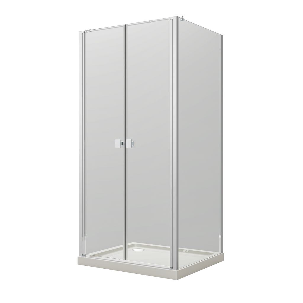 Box doccia DSense doppia battente 140cm h200cm vetro trasparente profili cromo