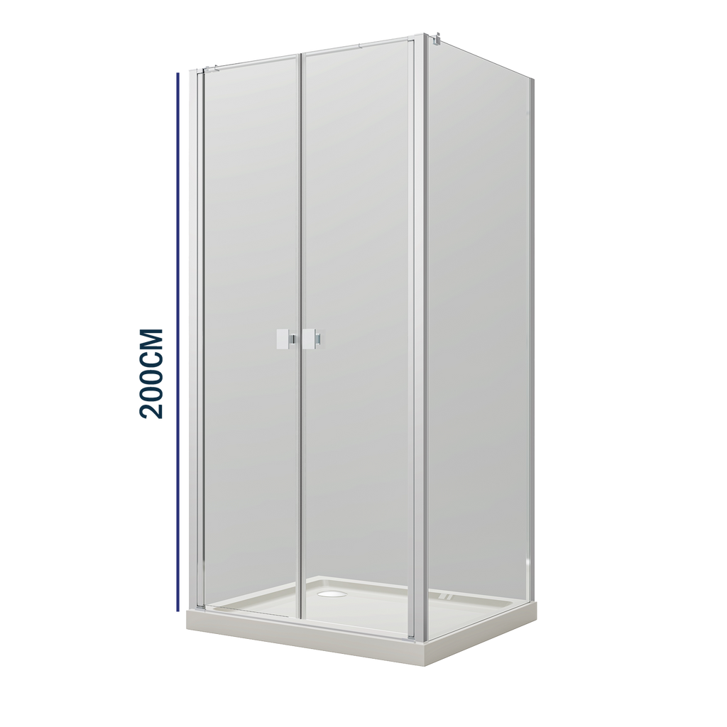 Box doccia DSense doppia battente 140cm h200cm vetro trasparente profili cromo