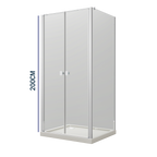 Box doccia DSense doppia battente 140cm h200cm vetro trasparente profili cromo