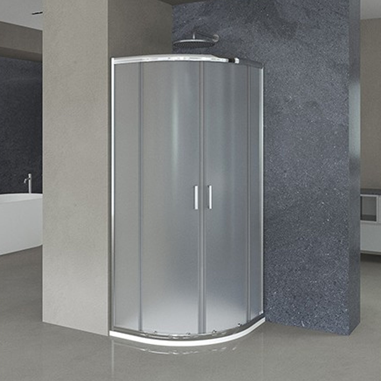 8892135 - Box doccia semicircolare Modello Apollo con ante scorrevoli stampato C per piatto 80 cm  â€“ DocciaGo