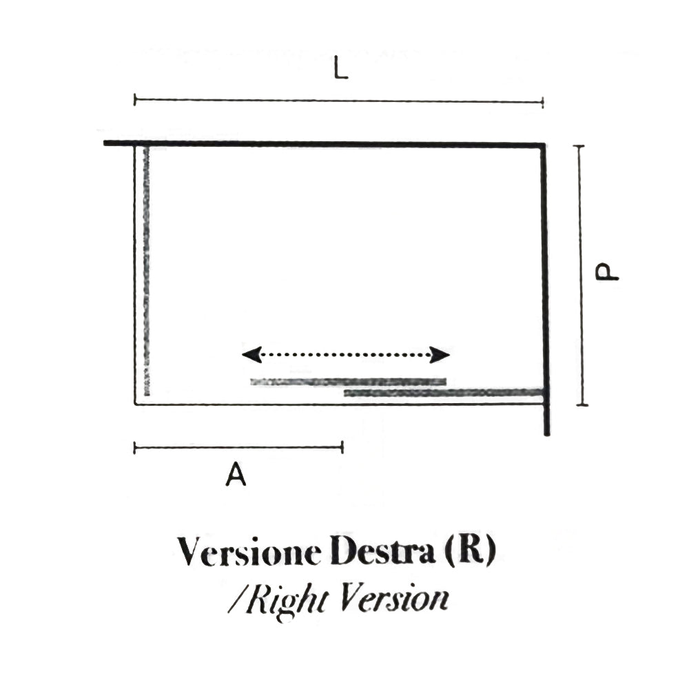 Box doccia rettangolare con apertura scorrevole verso destra cm 120x80 modello Lauren in cristallo temperato mm 8