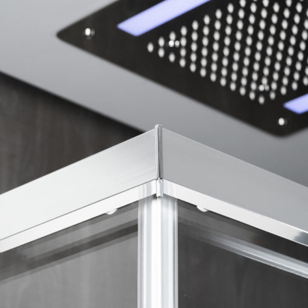 Box doccia rettangolare con apertura scorrevole verso destra cm 120x80 modello Lauren in cristallo temperato mm 8