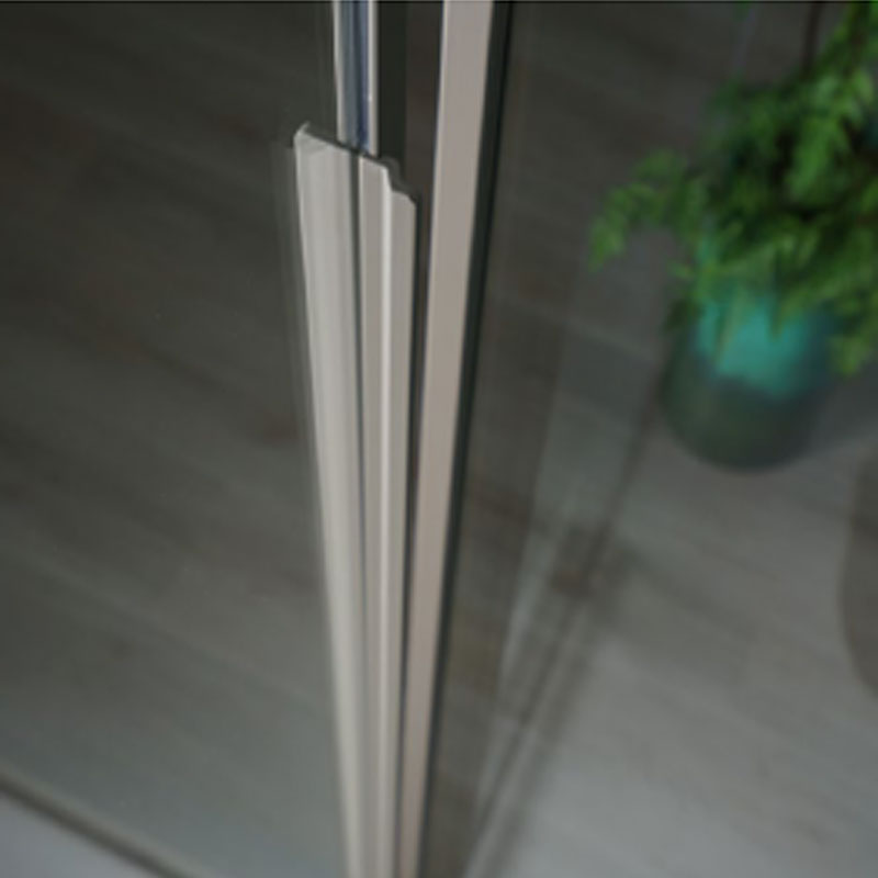 Porta doccia scorrevole Prestige cm 150 in cristallo da 6 mm e profilo minimale in alluminio colore Tortora. Versione Destra