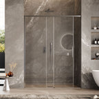 Porta doccia scorrevole per nicchia da 100 cm in cristallo da 6 mm con profilo alluminio Cromato lucido versione Sinistra