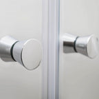 Box Doccia Angolare 115x80 con porta apertura saloon e parete fissa in cristallo trasparente 6 mm