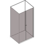 Box Doccia Angolare 120x70 con porta apertura saloon e parete fissa in cristallo trasparente 6 mm