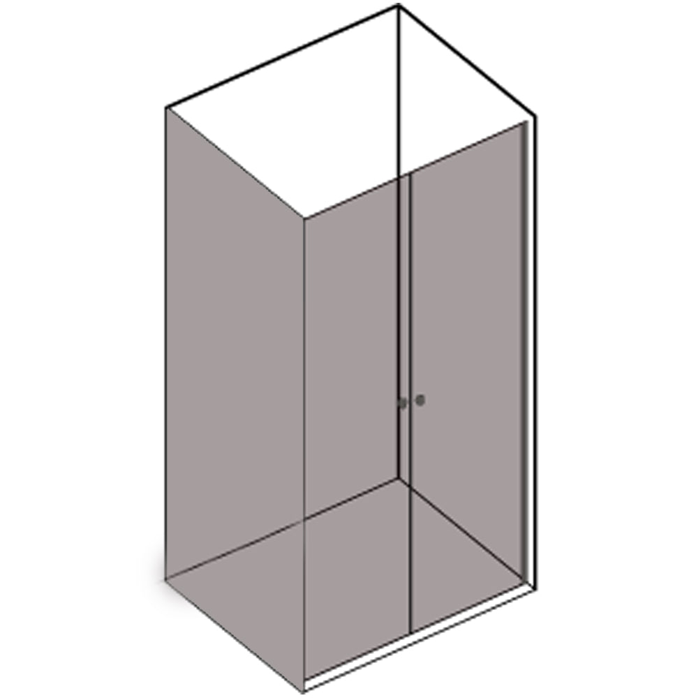 Box Doccia Angolare 120x70 con porta apertura saloon e parete fissa in cristallo trasparente 6 mm