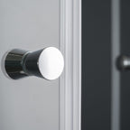 Box Doccia cm 90x80 con porta apertura battente e parete fissa in cristallo trasparente 6 mm