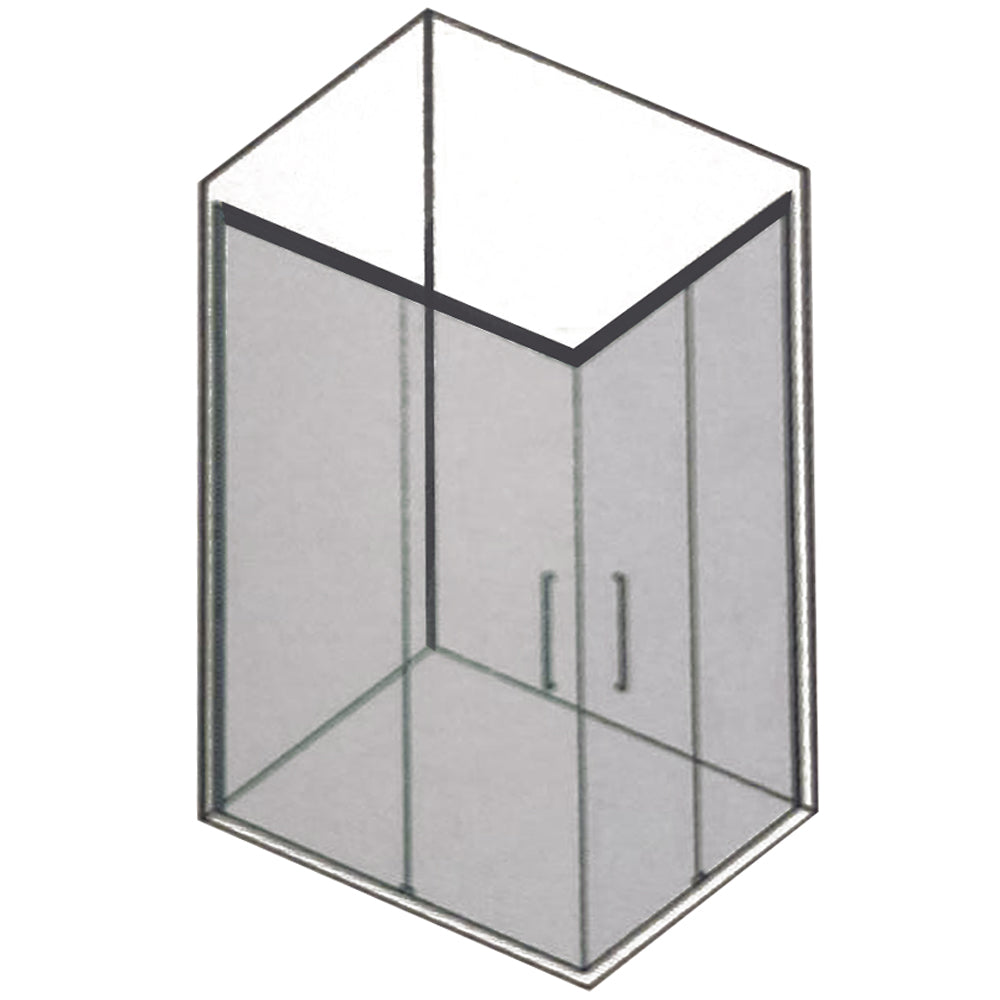 Box doccia rettangolare con apertura angolare cm 100x120 modello Lauren in cristallo temperato mm 8 -LATO SINISTRO