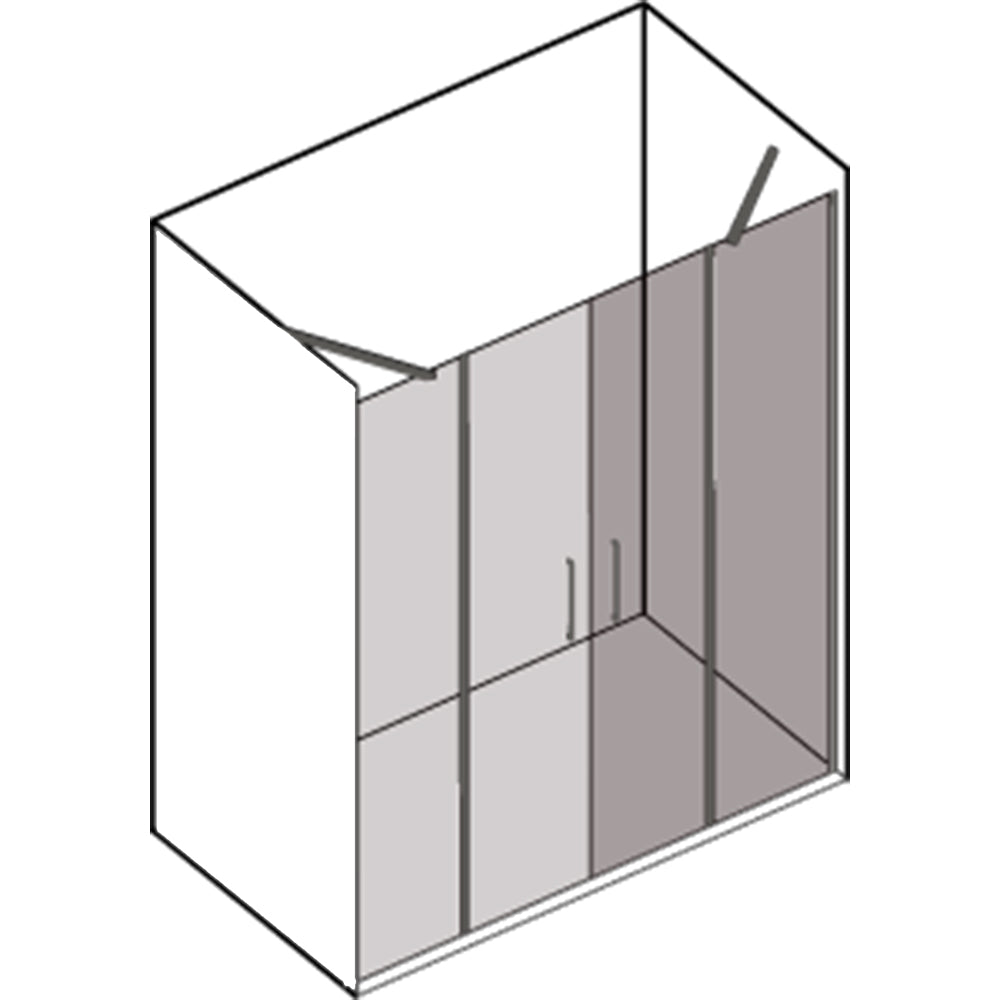 Porta doccia apertura 2 battenti reversibile per nicchia da 220 cm modello Demetra in cristallo trasparente 6 mm