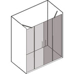 Porta doccia apertura 2 battenti reversibile per nicchia da 220 cm modello Demetra in cristallo trasparente 6 mm
