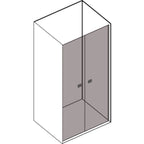 Porta doccia Ermes  apertura saloon da 95 cm cristallo trasparente 6 mm temperato