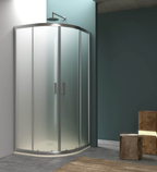 Box doccia semicircolare cm 90x90 Smart apertura scorrevole in cristallo temperato opaco da 6 mm