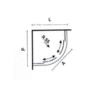 Box doccia semicircolare cm 80x80 Smart apertura scorrevole in cristallo temperato opaco da 6 mm