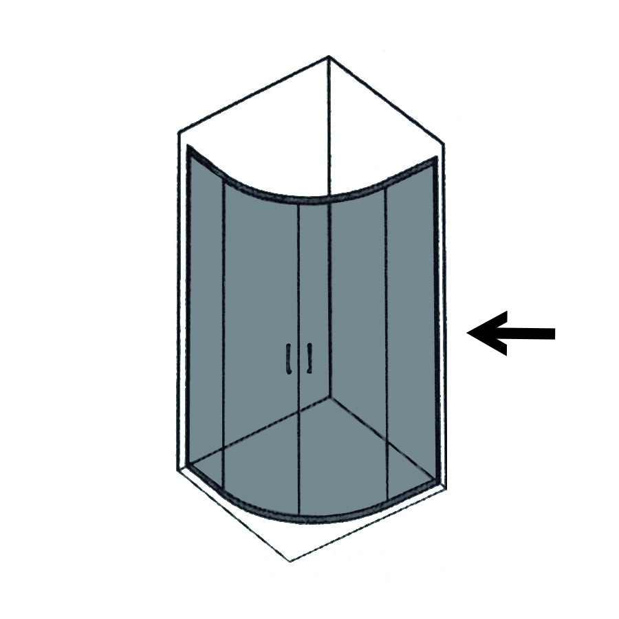 Box doccia semicircolare cm 90x90 Smart apertura scorrevole in cristallo temperato trasparente da 6 mm