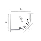 Box doccia semicircolare asimmetrico cm 70x90 Smart apertura scorrevole in cristallo temperato trasparente da 6 mm