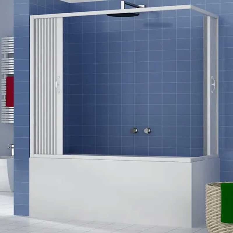 Box doccia sopravasca Angolare Adatto a vasche 70x170 e 70x160  realizzato in PVC Rinforzato con apertura a soffietto centrale