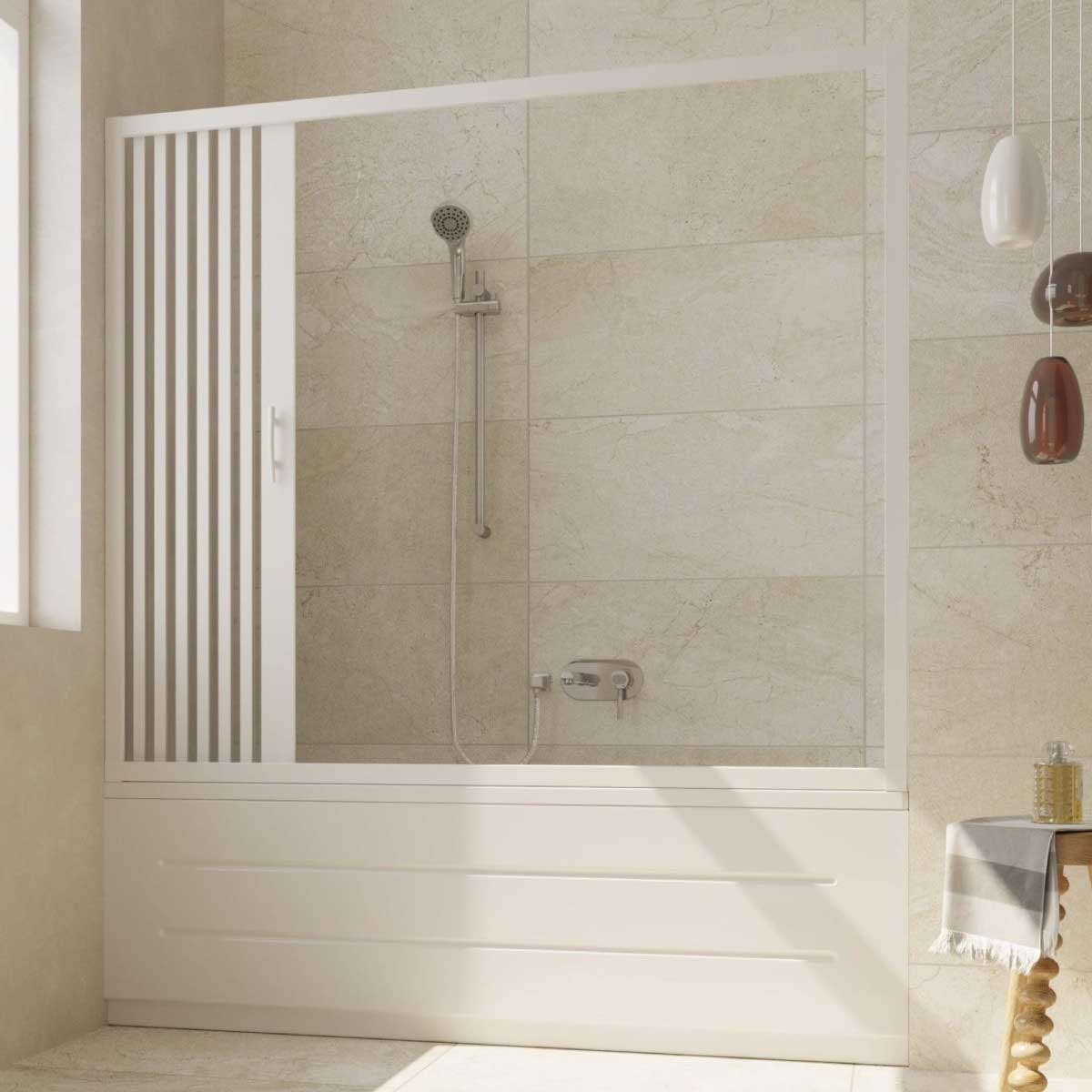 Box doccia sopra vasca per nicchie comprese tra i 140 e i 170 cm  realizzato in PVC Rinforzato
