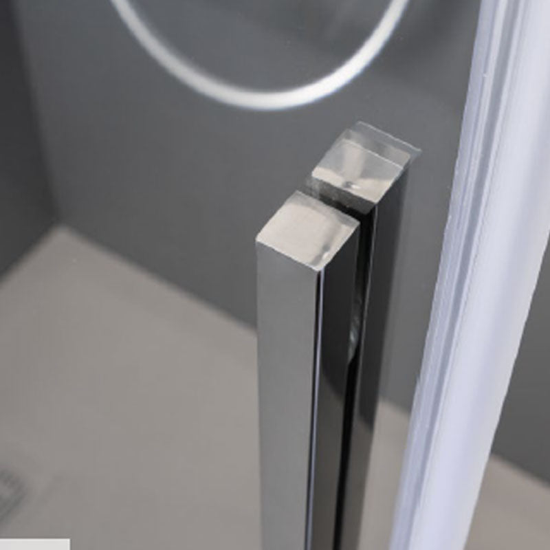 Box Doccia ad angolo 90x140 con lato fisso e porta scorrevole in cristallo 6 mm e profilo Cromo brillante Versione Sinistra