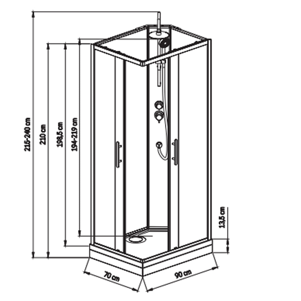 Box Doccia modello Kenya apertura angolare 70x90 cm