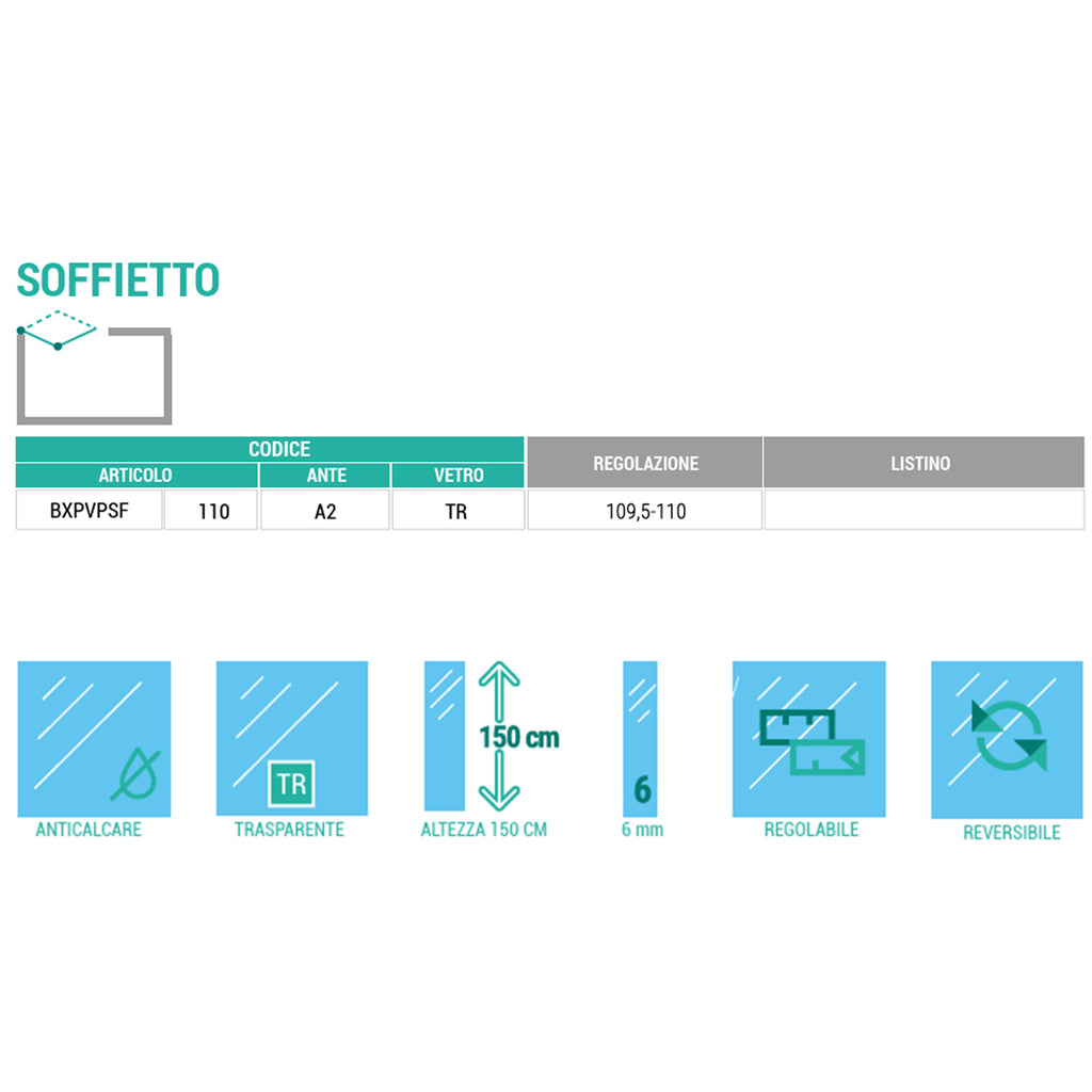 Parete vasca con apertura a soffietto in vetro trasparente da 6 mm e reversibile di DocciaGo â€“ Cromo