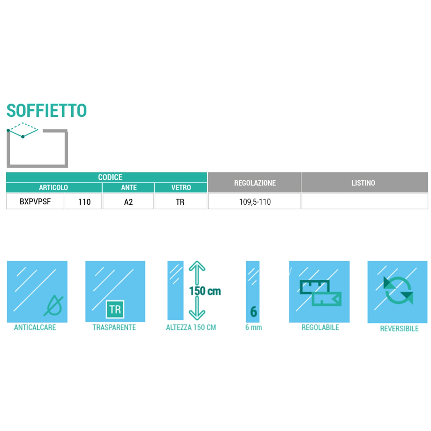 Parete vasca con apertura a soffietto in vetro trasparente da 6 mm e reversibile di DocciaGo â€“ Cromo