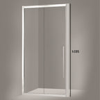 Porta doccia un'anta scorrevole 130cm cristallo trasparente 6mm h195 profilo argento Made in Italy