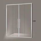 Porta doccia due ante scorrevoli 185cm cristallo trasparente 6mm h195 profilo argento Made in Italy