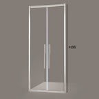 Porta doccia due ante battenti 95cm cristallo trasparente 6mm h195 profilo argento Made in Italy