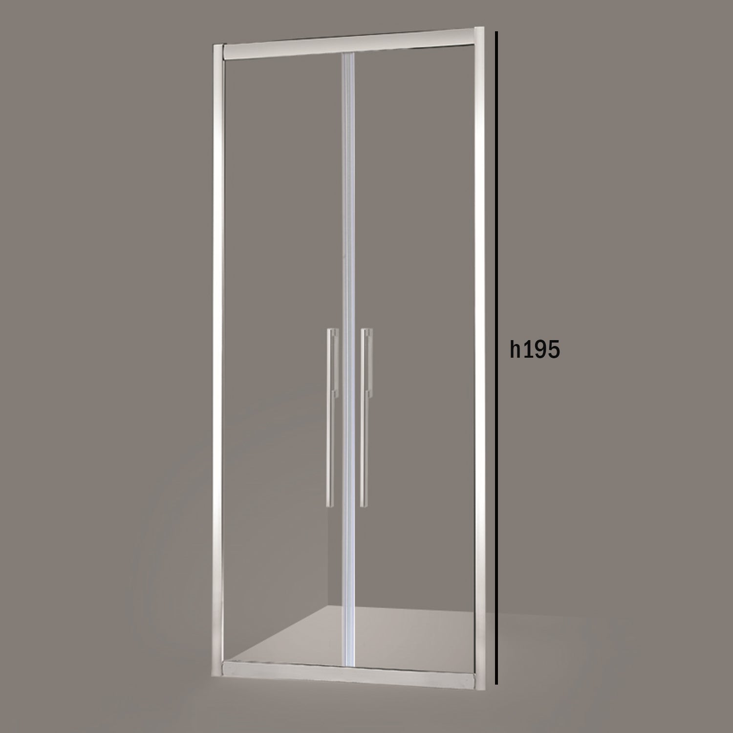 Porta doccia due ante battenti 95cm cristallo trasparente 6mm h195 profilo argento Made in Italy