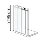 Porta doccia Alicudi un'anta scorrevole 120cm cristallo trasparente 8mm h195 profilo argento Made in Italy