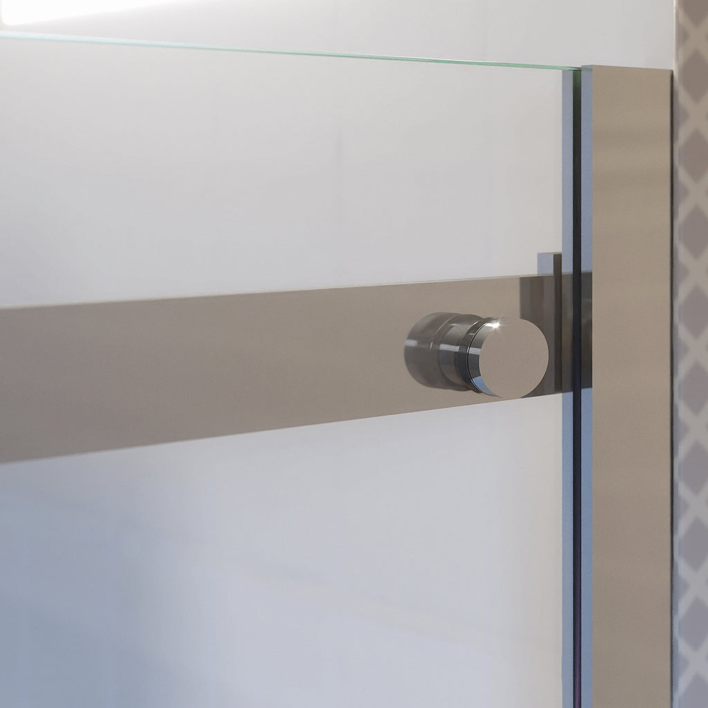 Porta doccia Alicudi un'anta scorrevole 120cm cristallo trasparente 8mm h195 profilo argento Made in Italy