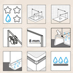 Porta doccia Alicudi un'anta scorrevole 120cm cristallo trasparente 8mm h195 profilo argento Made in Italy