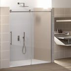 Porta doccia Alicudi un'anta scorrevole 120cm cristallo trasparente 8mm h195 profilo argento Made in Italy