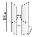 Porta doccia modello Salina a due ante battenti cm 80 in cristallo temperato trasparente