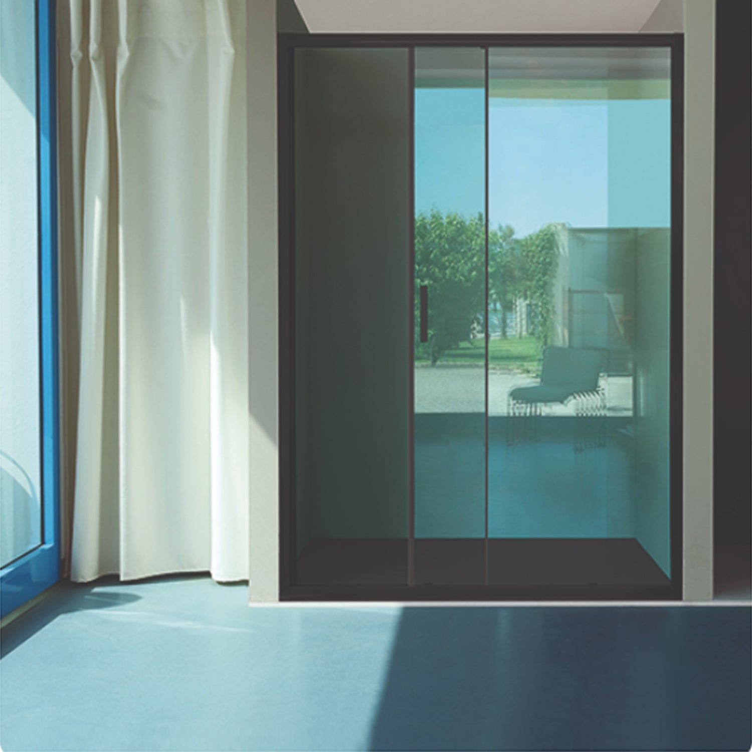 Porta doccia scorrevole 120 cm in cristallo trasparente altezza 195 cm reversibile